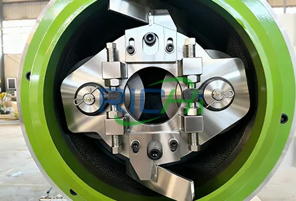 the pelletizing chamber of the goat feed pellet making machine