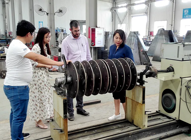 The salesperson explains to the customer