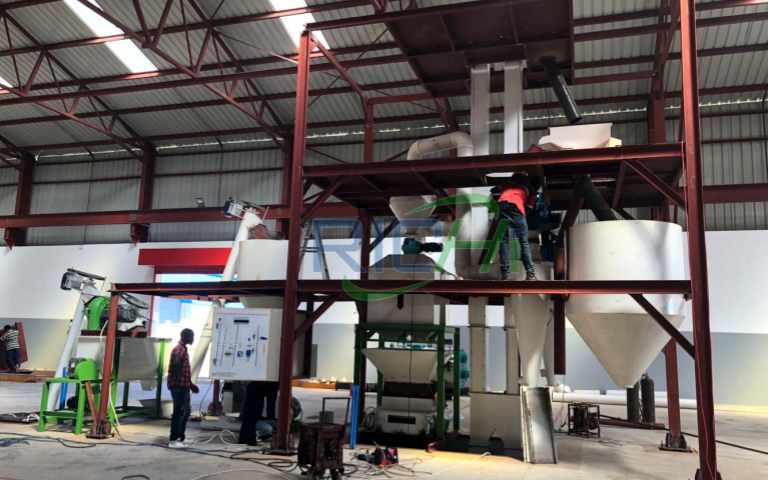 رواندا 1-2 طن/ساعة خط إنتاج علف الدجاج في رواندا