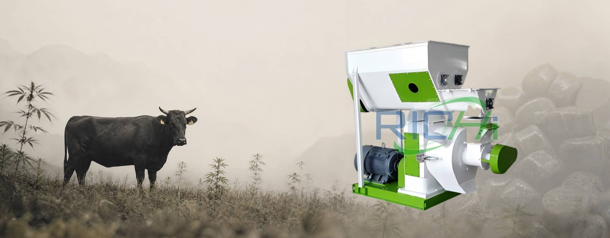 banner for cow dung pellet making machine