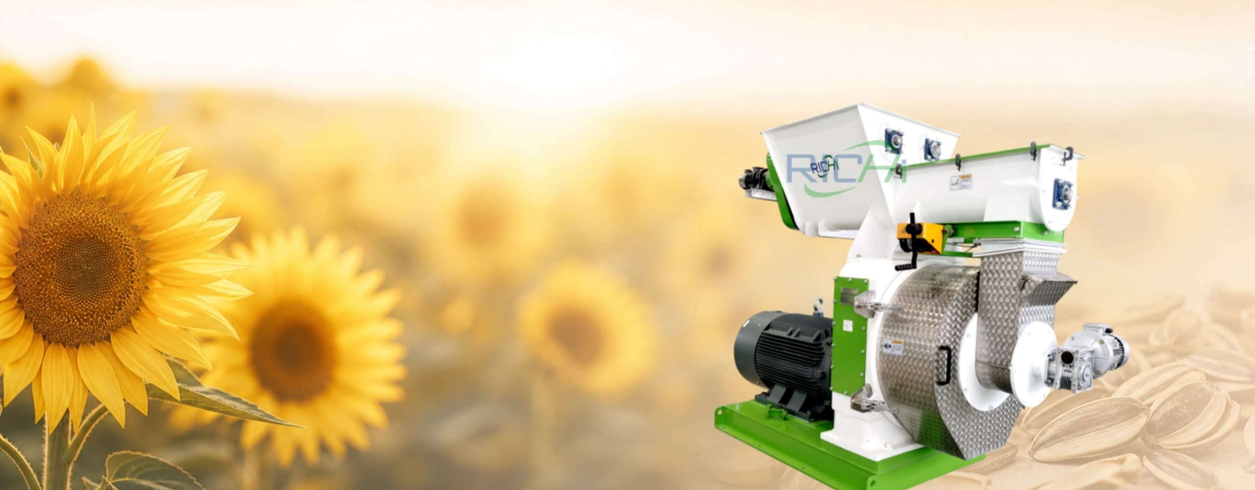 banner of sunflower shell pellet machine