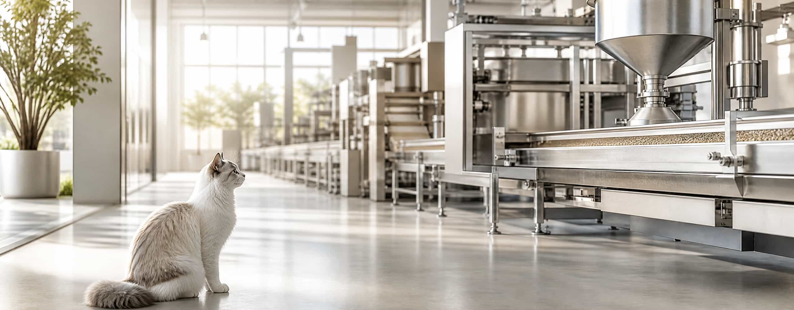 Cat litter production line banner