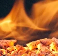 Cotton stalk pellets burning
